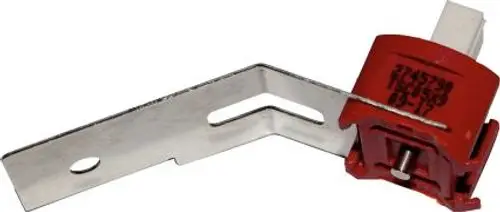 Roter Anlegefühler mit Metallhalterung, möglicherweise für Temperaturmessung. Geeignet für Systeme der Marke Wolf.